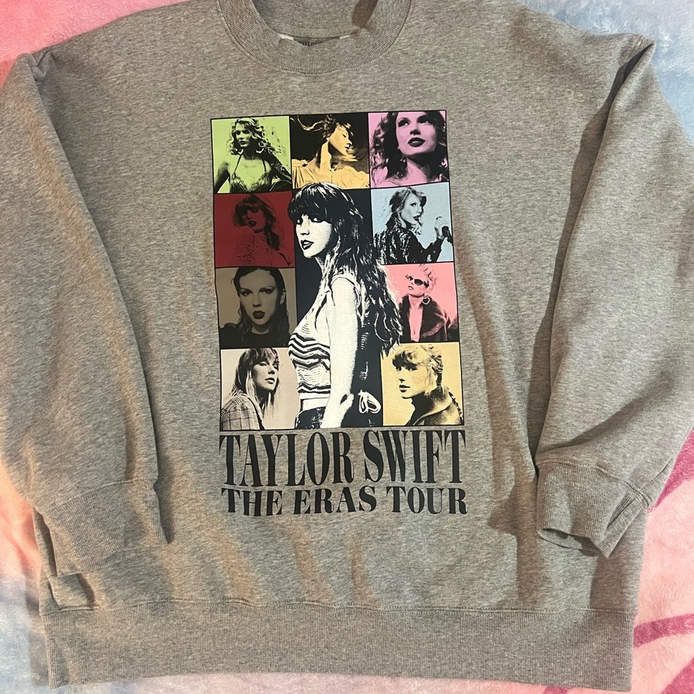 Eras tour grey Crewneck